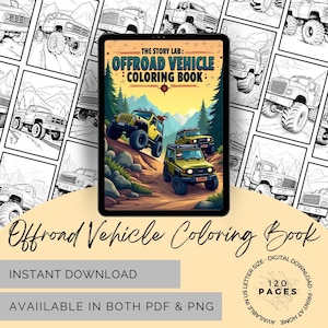 Coloring Book  Offroad Vehicle Adventure Coloring Pages Digital Download PDF Printable Art Coloring Sheets Kids & Adults Activity Gift Idea