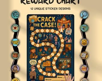 Detective Reward Chart for Kids: Spy Theme Behavior Goal Tracker (PDF Download)