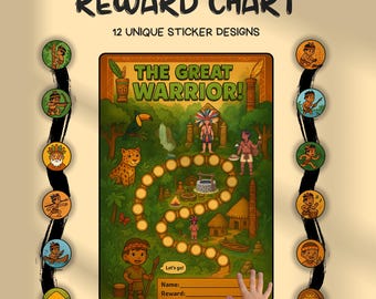 Potty Training Chart Warrior Theme: Printable Reward Chart for Kids (Digital Download PDF)