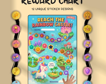Unicorn Reward Chart: Kids Routine, Behavior Tracker (Printable PDF & PNG)