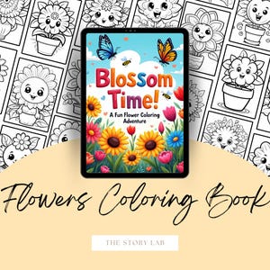 Flowers Coloring Book |  | Digital Download | Kids Activity Pages PDF Printable | Instant Access | Creative Art | Homeschool Resource