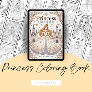 Princess Coloring Book | Digital Download | Kids Activity Pages PDF Printable | Instant Access | Creative Art | Homeschool Resource