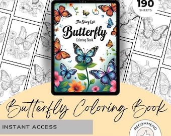 Butterfly Coloring Book for Kids: 190 Pages, Printable Activity (PDF Download)