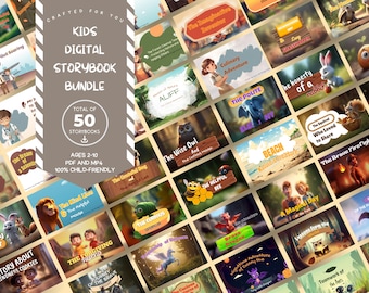 Digital Storybook Bundle for Kids V3 – Animated MP4 Storybooks with Audio & Printable PDF (Digital Download)