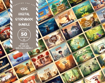 50 Kids Digital Storybooks V2 – Animated Audio Videos & PDF Read-Along (Digital Download)