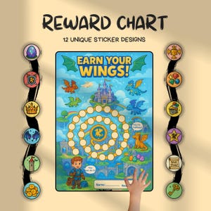 Dragon-beloningstabel voor kinderen: afdrukbare karwei- en zindelijkheidstraining (pdf/png-download)