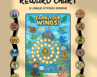 Dragon Reward Chart for Kids: Printable Chore & Potty Training (PDF/PNG Download)