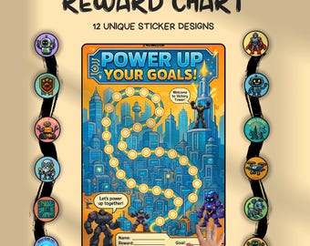 Robot Reward Chart for Kids: Printable Chore & Behavior Tracker (Digital Download)
