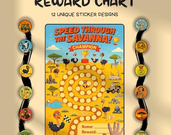 Ostrich Reward Chart for Kids: Printable Habit Tracker & Potty Training (Digital Download)