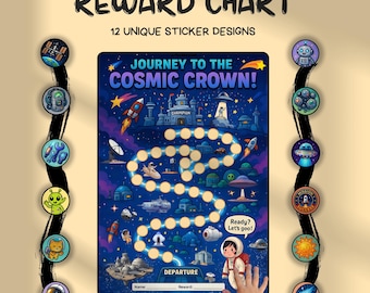 Space Reward Chart for Kids: Goal Tracker & Potty Training (PDF Download)