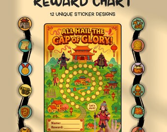 Printable Potty Training Chart: Warrior Army Theme Boys Girls Mandarin General Reward Behavior Goal Tracker (Digital Download PDF)