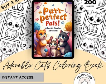 Cat Coloring Book: 200 Adorable Kitten Pages (Printable PDF)