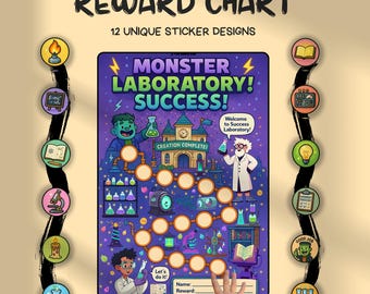 Printable Kids Reward Chart – Frankenstein Monster Behavior Chart for Kids Potty Training (Digital Download)