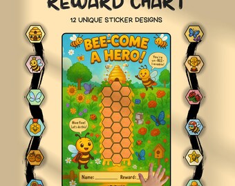 Bee Reward Chart Printable: Kids Chore & Potty Training (PDF Download)