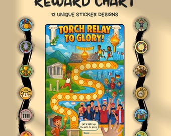 Reward Chart Olympic Theme for Kids Instant Download Printable Behavior Chart Chore Chart Sticker Chart Goal Tracker Potty Training Chart