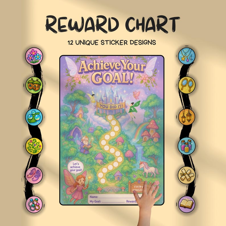 Fairy Reward Chart for Kids: Printable Chore & Potty Training (PDF/PNG ...