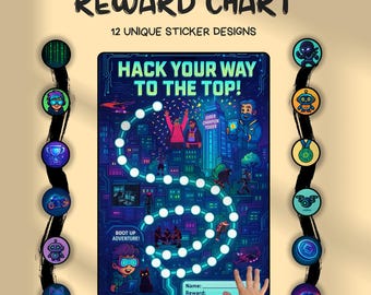 Cyberpunk Reward Chart for Kids: Printable Chore & Potty Training (PDF/PNG Download)