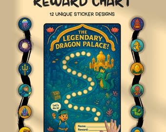 Printable Reward Chart for Kids – Dragon Theme | Fantasy Behavior & Chore Chart | Motivation Sticker Chart PDF