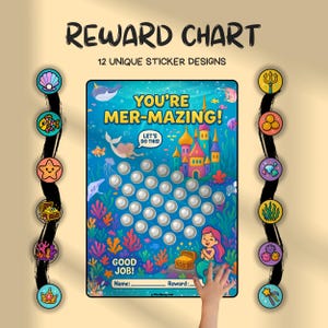 Mermaid Reward Chart for Kids: Printable Chore & Potty Training (PDF Download A4/Letter Size)