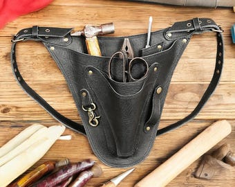Leather Tool Belt: Heavy Duty Work Gear, Adjustable Fit