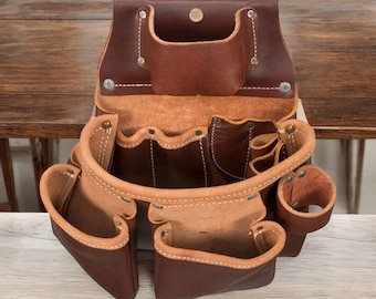Handcrafted Leather Tool Pouch | Multi-Pocket Workwear