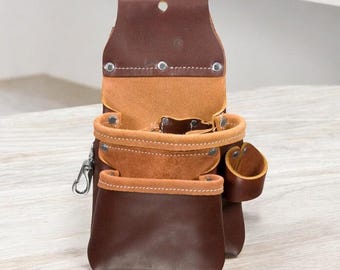 Bolsa de herramientas de cuero con trabilla para cinturón / Bolsa multiusos artesanal