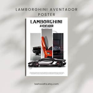 Lamborghini Auto Poster | Hochwertiges Auto Poster PNG & PDF | Digitales Wandbild | 1000 DPI | Auto Print Geschenk für Ihn
