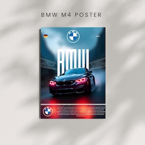 Póster BMW M4: relación de aspecto 4:5 de alta calidad / impresión Ultra HD de 5000 DPI / acceso instantáneo / póster de automóvil / entusiastas de los automóviles.
