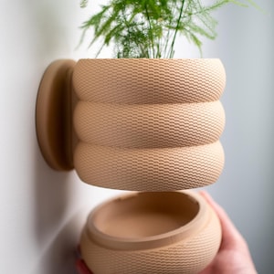 Wall Mounted Planter - "The Bubble Weave" - 3D printed with slide/removable planter w/ drainage
