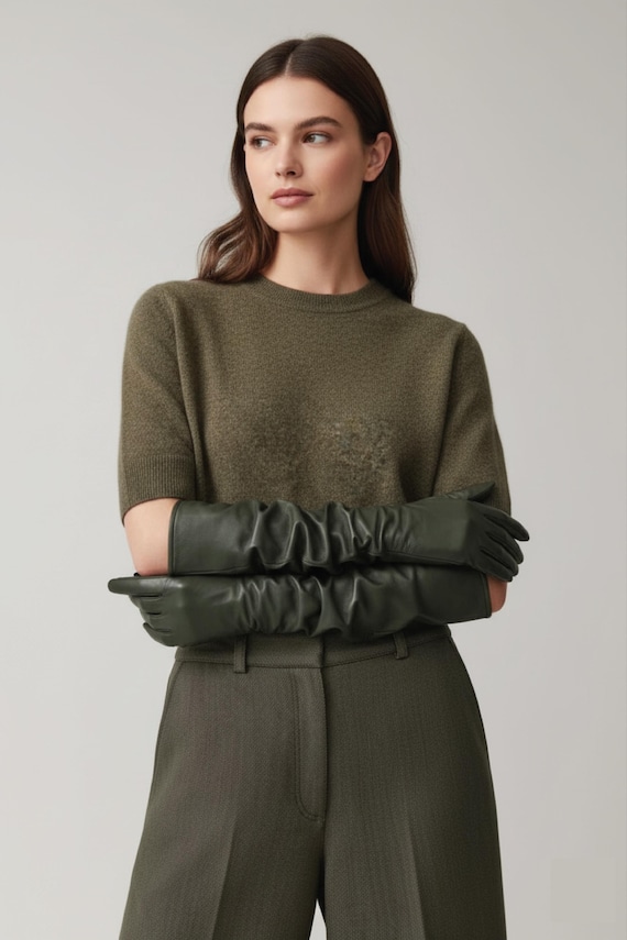 Genuine Leather Long Gloves for Women – Opera Length Dress Gloves | Elegant Winter & Evening Wear