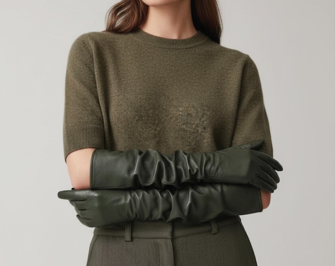 Genuine Leather Long Gloves for Women – Opera Length Dress Gloves | Elegant Winter & Evening Wear