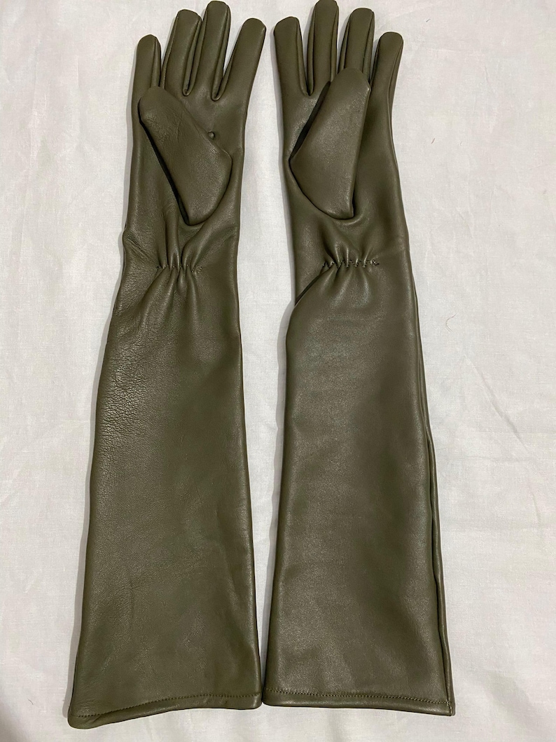 Genuine Leather Long Gloves for Women – Opera Length Dress Gloves | Elegant Winter & Evening Wear image 2
