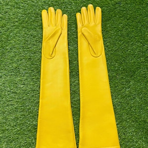 Genuine Leather Long Gloves for Women – Opera Length Dress Gloves | Elegant Winter & Evening Wear image 13