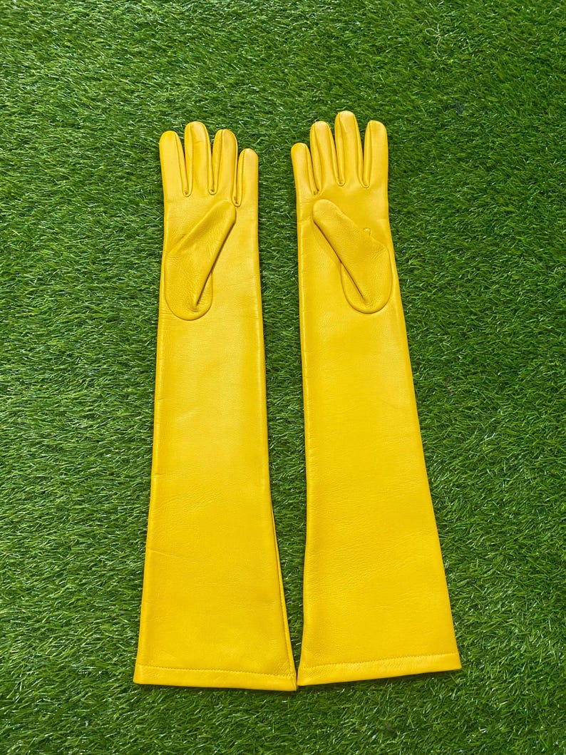 Genuine Leather Long Gloves for Women – Opera Length Dress Gloves | Elegant Winter & Evening Wear image 13