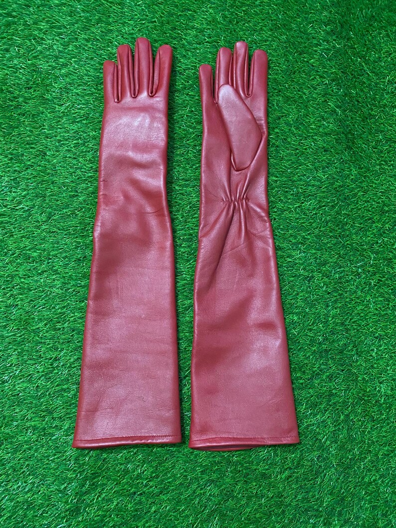 Genuine Leather Long Gloves for Women – Opera Length Dress Gloves | Elegant Winter & Evening Wear image 11