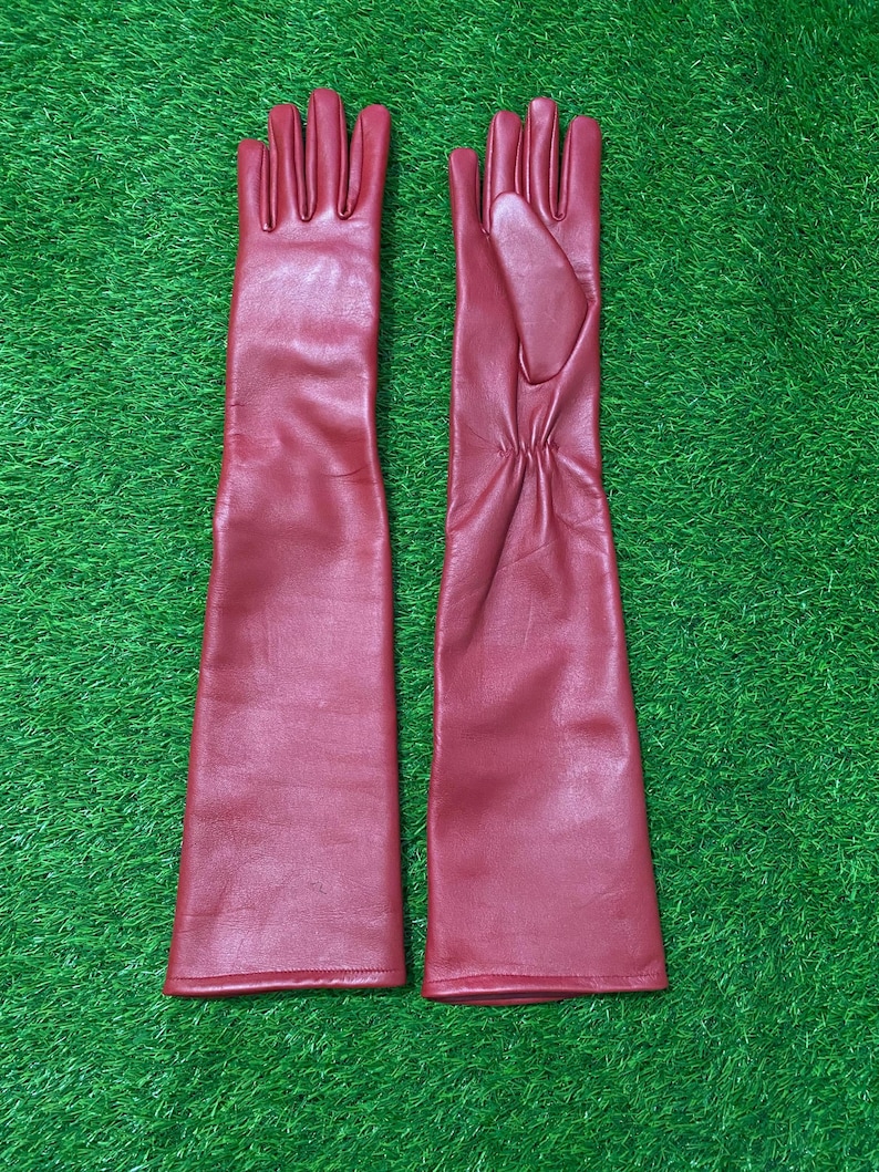Genuine Leather Long Gloves for Women – Opera Length Dress Gloves | Elegant Winter & Evening Wear image 12