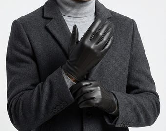 Men's Black Sheep Leather Gloves – Soft Winter Dress Gloves