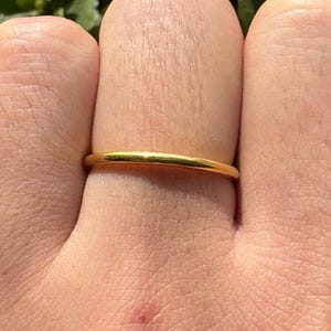 Minimalist 24k Solid Gold Stacking Ring, 1.5mm Width, Au999