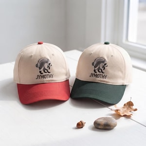 Cute Jimothy Raccoon Embroidered Hat, Jimothy Viral Meme Two Tone Baseball Cap, Animal Lover Gift, Jymothy Raccoon Dad Hat