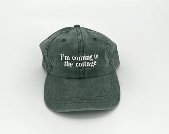 Gestickt, ich komme zur Hütte, Washed Dad Cap, Hollanov Fan gestickte Mütze, LGBT Hockey Fan Merch