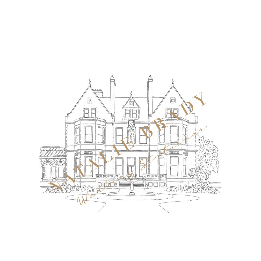 Wedding Venue Line Drawing, Custom Drawing, Bespoke Venue Illustration ...