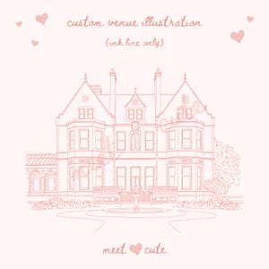 Wedding venue line drawing, custom drawing, bespoke venue illustration, wedding gift, personalised drawing, wedding invitation drawing