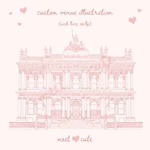 Wedding venue line drawing, custom drawing, bespoke venue illustration, wedding gift, personalised drawing, wedding invitation drawing