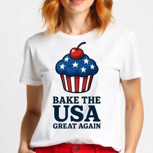 4th ofwitzige USA Cupcakes SVG PNG – Rot, weiß und blau Clipart – Backen Sie die USA wieder großartig Digitaler Download – Druck zum Unabhängigkeitstag