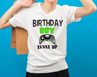 Gamer Birthday Boy Level Up Design: Video Game Controller PNG SVG (Digital Download)