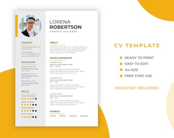 Modern Resume Template Google Docs, 1-3 Page CV Template Canva, ATS Friendly, Resume and Cover Letter Template, Resume Template for MS Word.