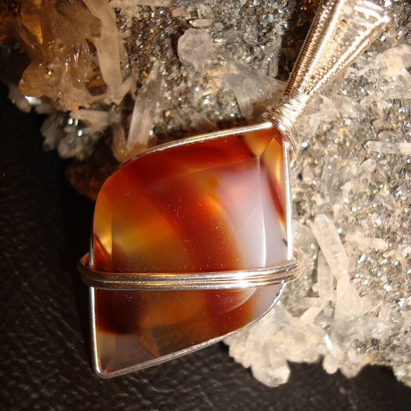 Montana Agate Sterling Silver Pendant