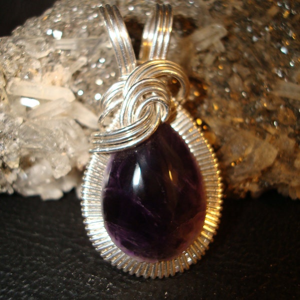 Genuine Amethyst Silver Pendant