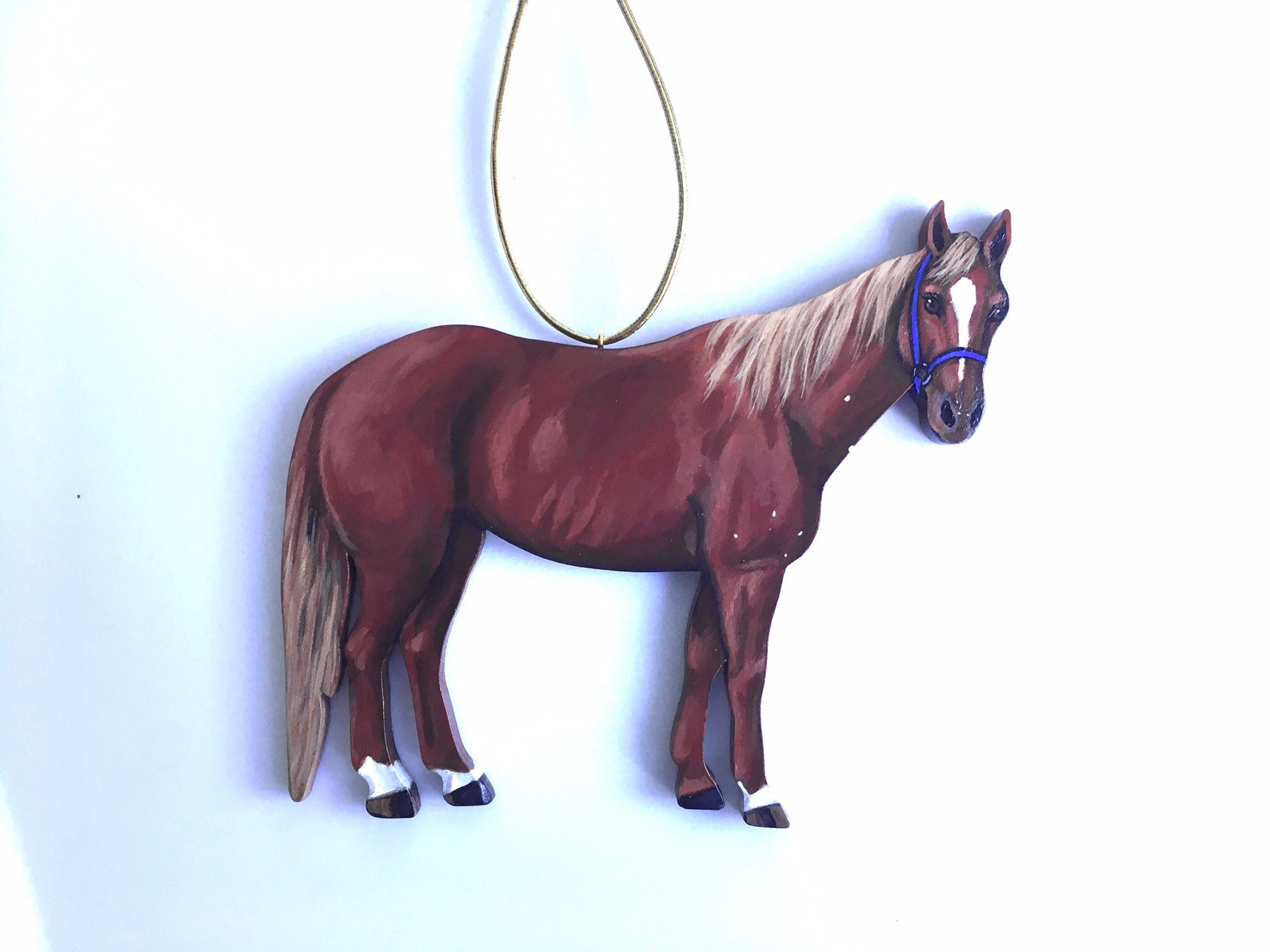 Custom Horse Ornament Adorno de caballo de madera pintado a Etsy