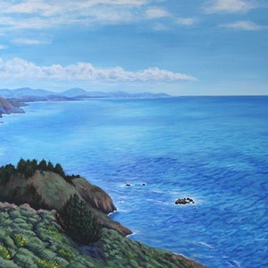 California Pacific Ocean Coast - Landscape Art Print - 8x12 Giclee